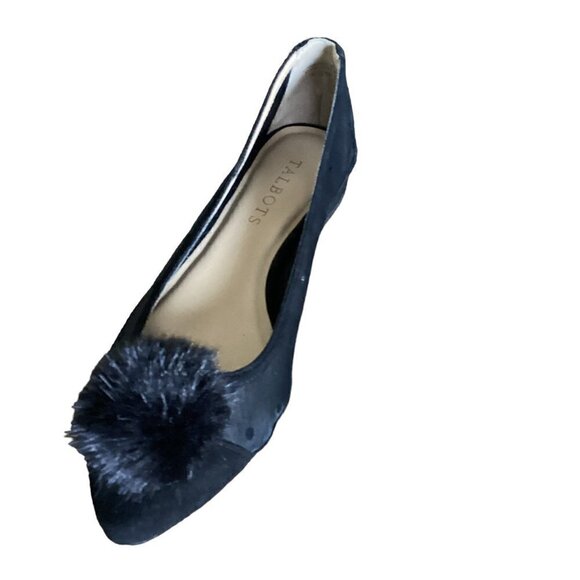 Talbots Black Edison Pom Ladies Flats 6.5W #183B - Picture 5 of 12